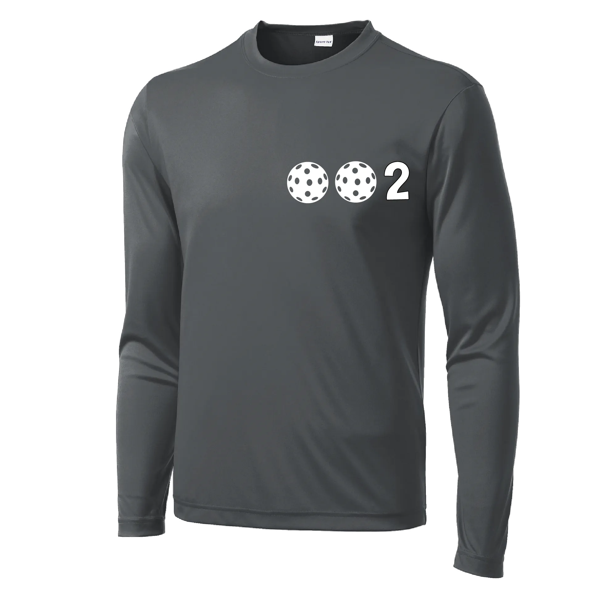 002 With Pickleballs (Yellow White Pink) Customizable | Men's Long Sleeve Athletic Shirt | 100% Polyester