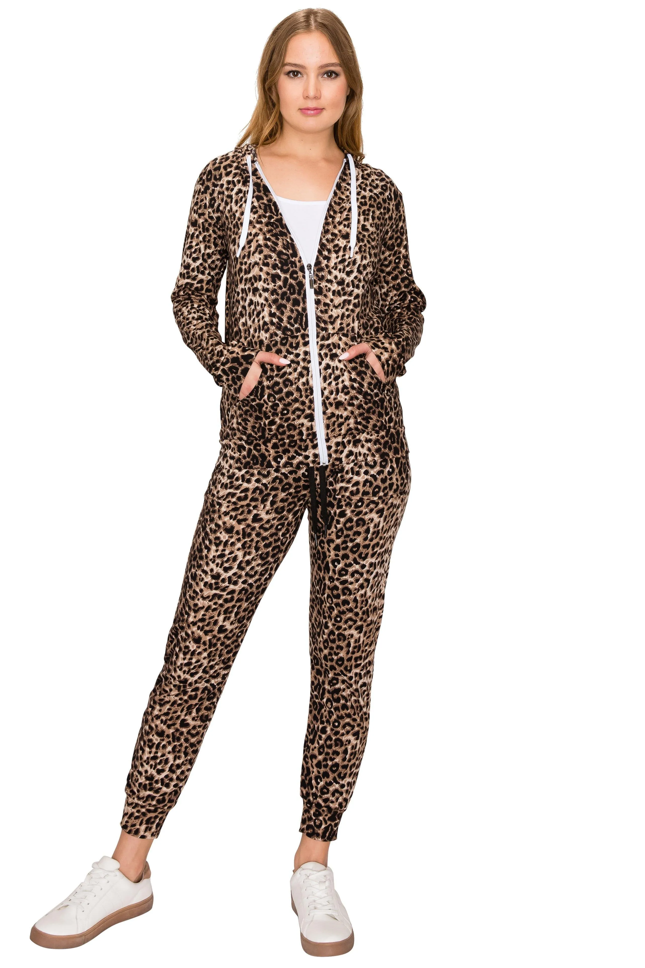 2 Piece Fleece Hoodie and Pants Set - Soft Zip-Up Sweatshirt and Sweatpants Tracksuit