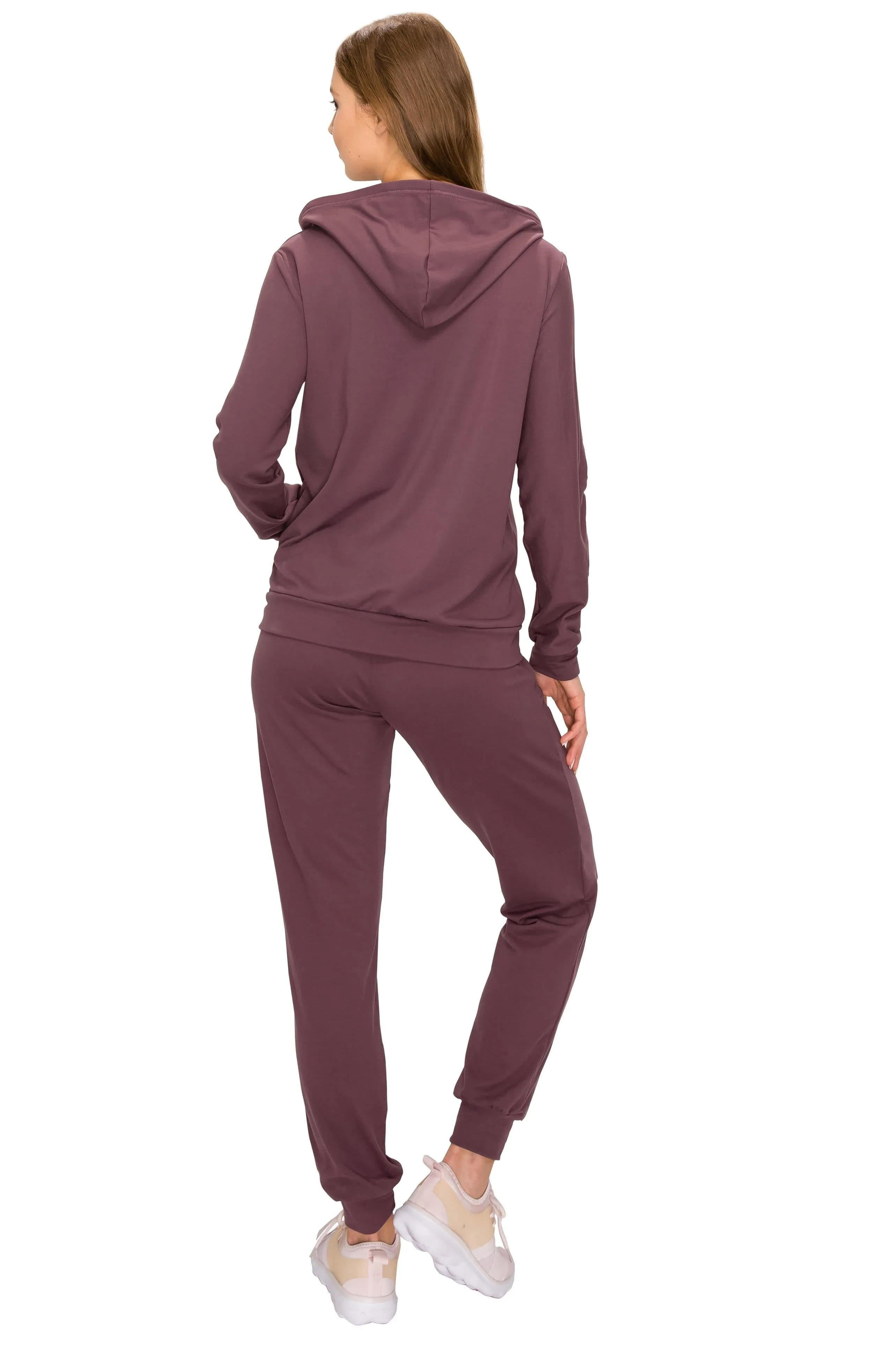 2 Piece Fleece Hoodie and Pants Set - Soft Zip-Up Sweatshirt and Sweatpants Tracksuit