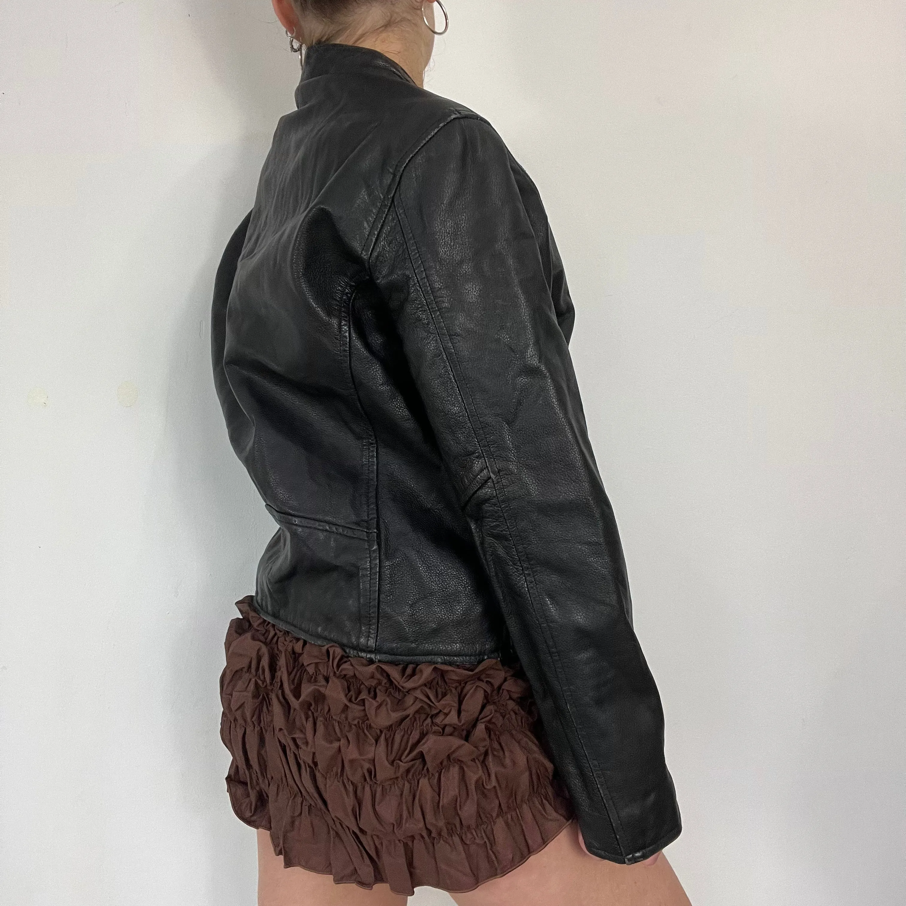 90s Real Leather Moto Jacket - Size M/L
