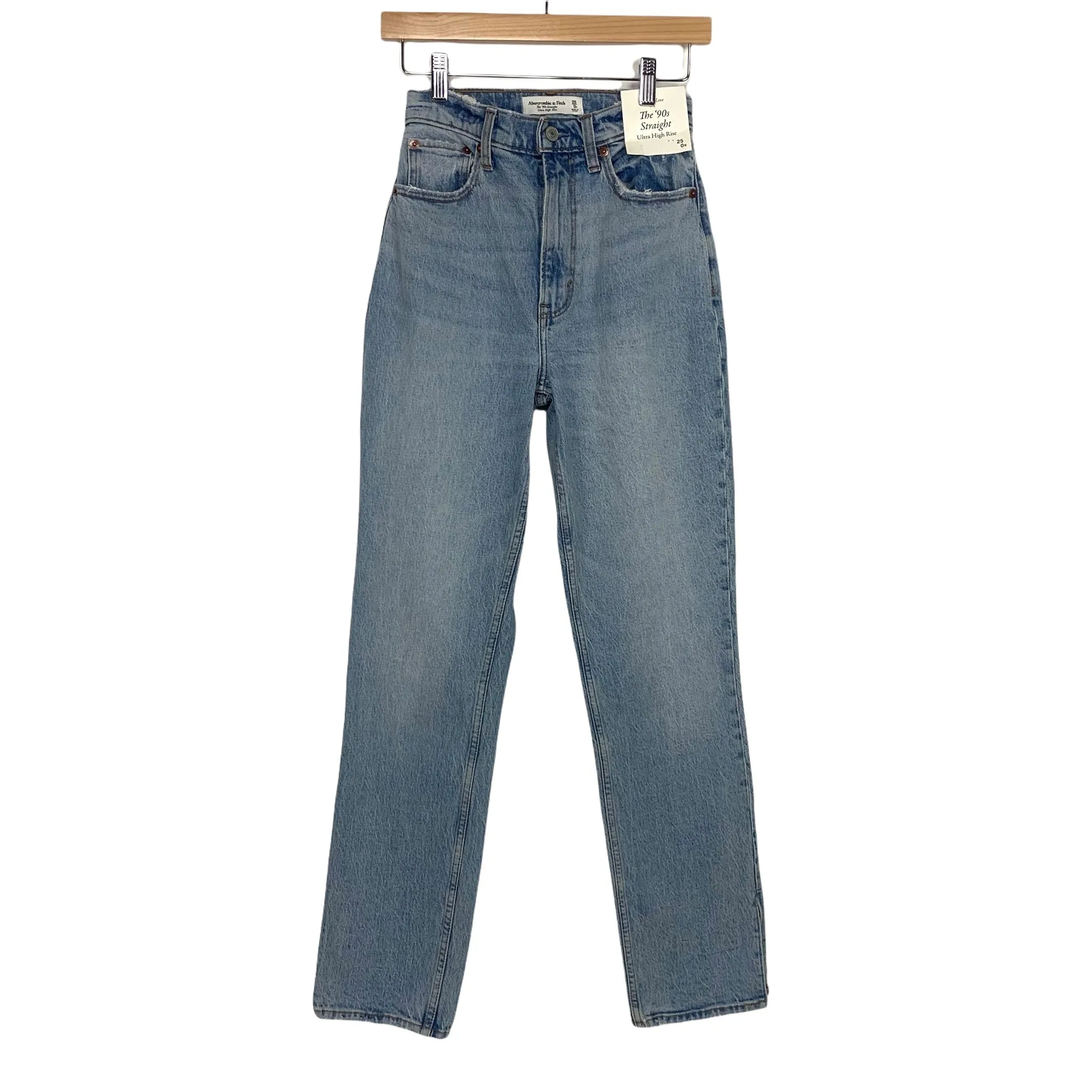 Abercrombie & Fitch The '90s Straight Ultra High Rise Denim Jeans NWT- Size 25/0R (Inseam 29")