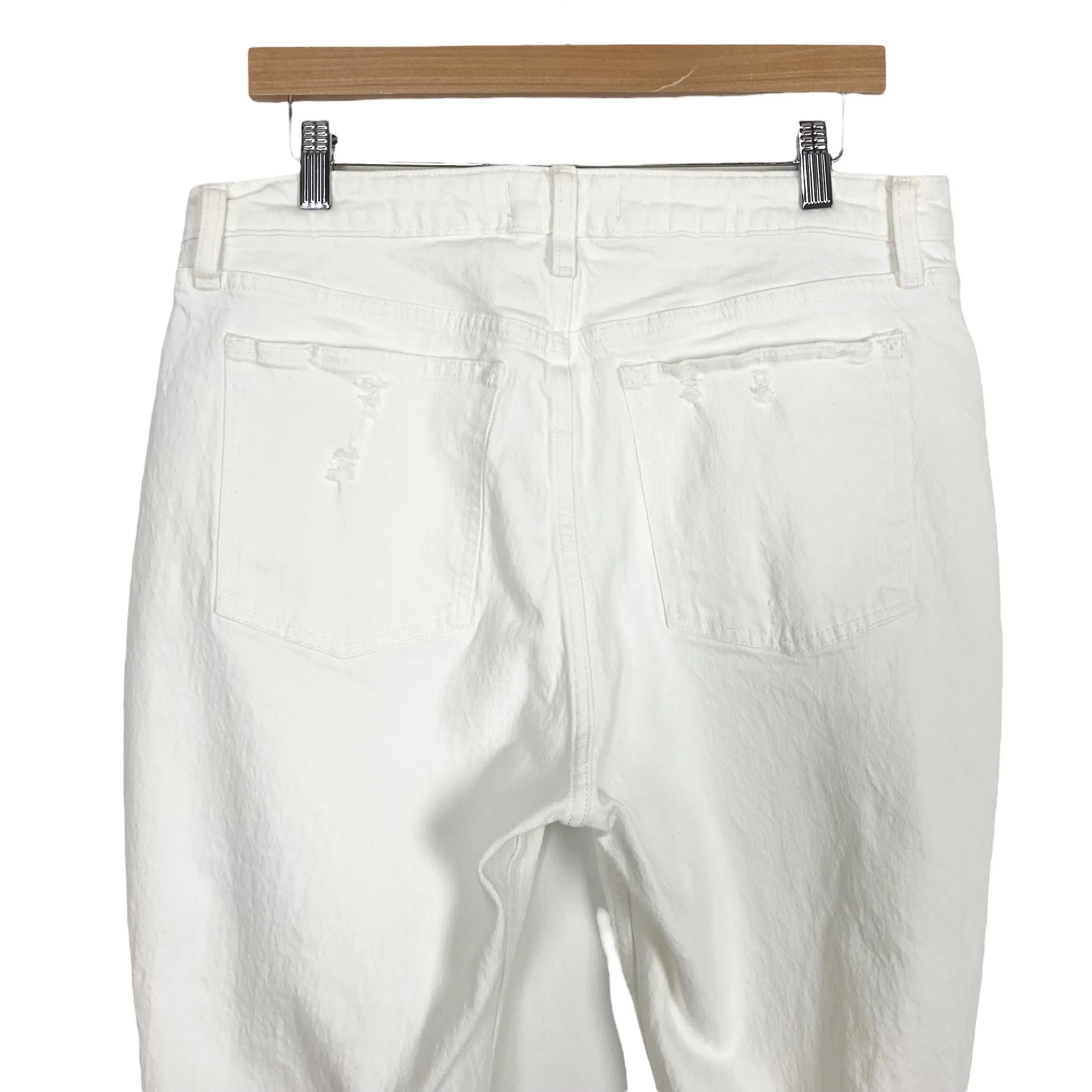Abercrombie & Fitch White Distressed Curve Love Skinny High Rise Jeans- Size 32/14 (Inseam 27”)