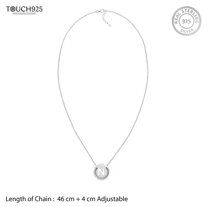 Circular Initial 'N' Necklace