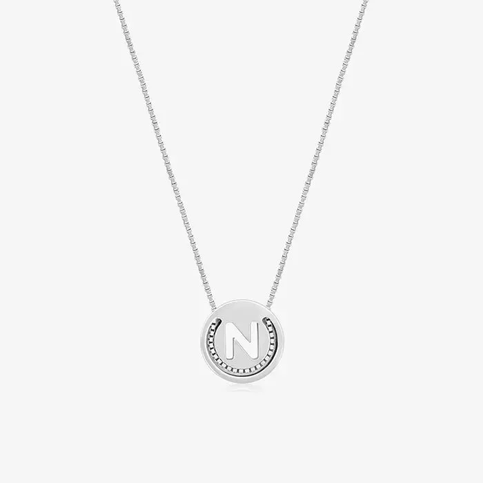 Circular Initial 'N' Necklace