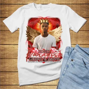 Custom Rest in Paradise Angel in Red Memorial T-Shirts and hoodies, funeral t shirts, memorial day t shirt, RIP Shirts, Memorial Gift