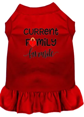 Family Favorite Screen Print Dog Dress Red Xs