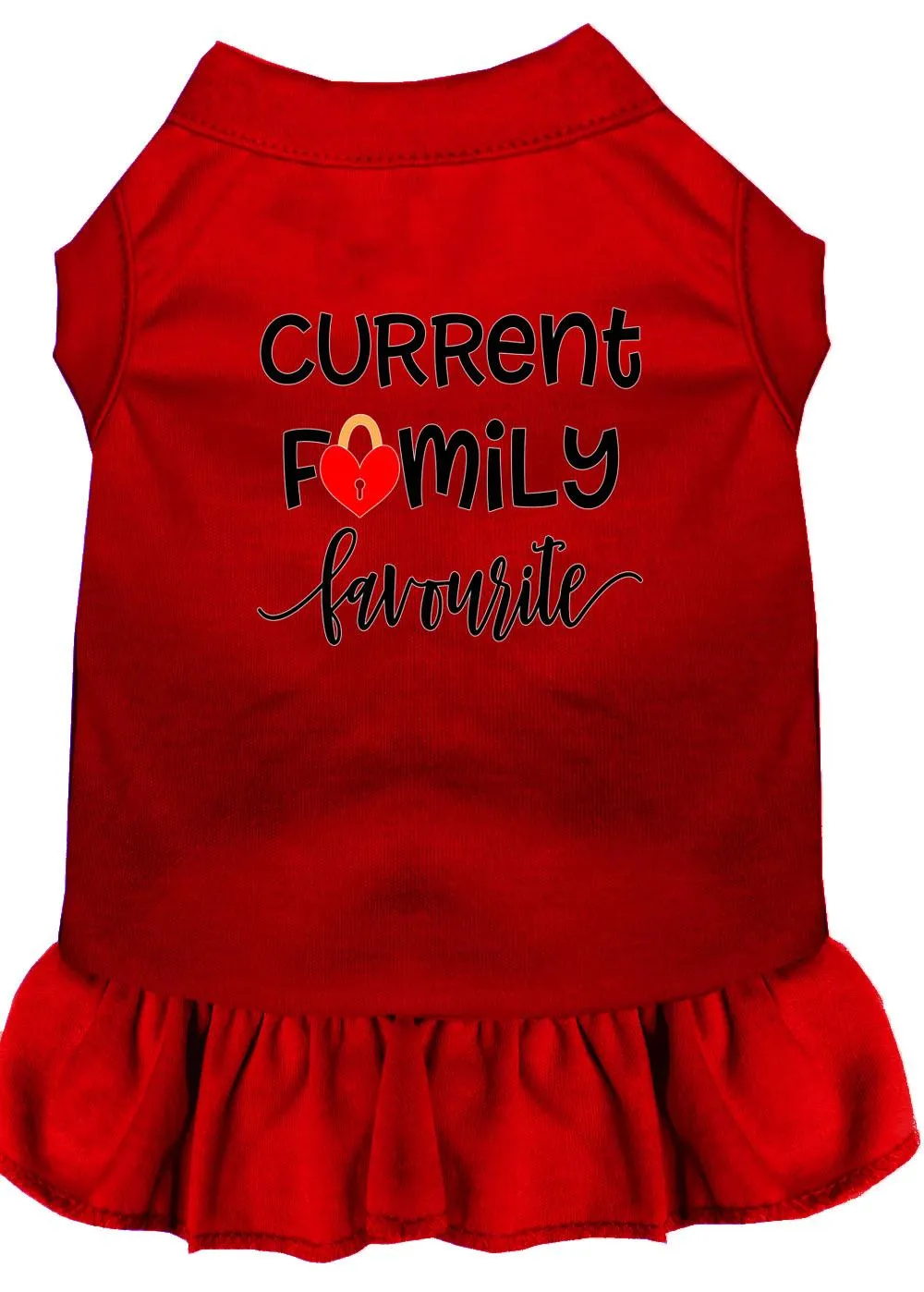 Family Favorite Screen Print Dog Dress Red Xs