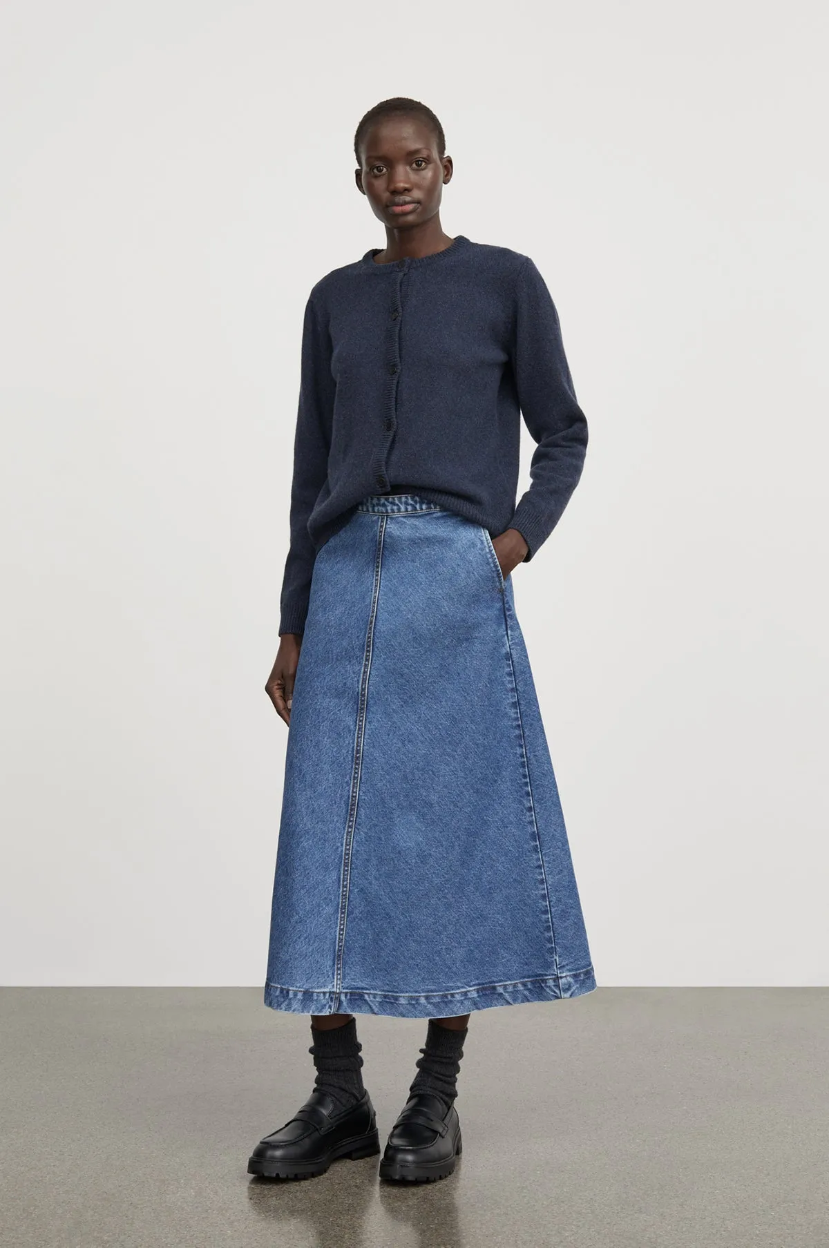 Imana Skirt Washed Mid Blue