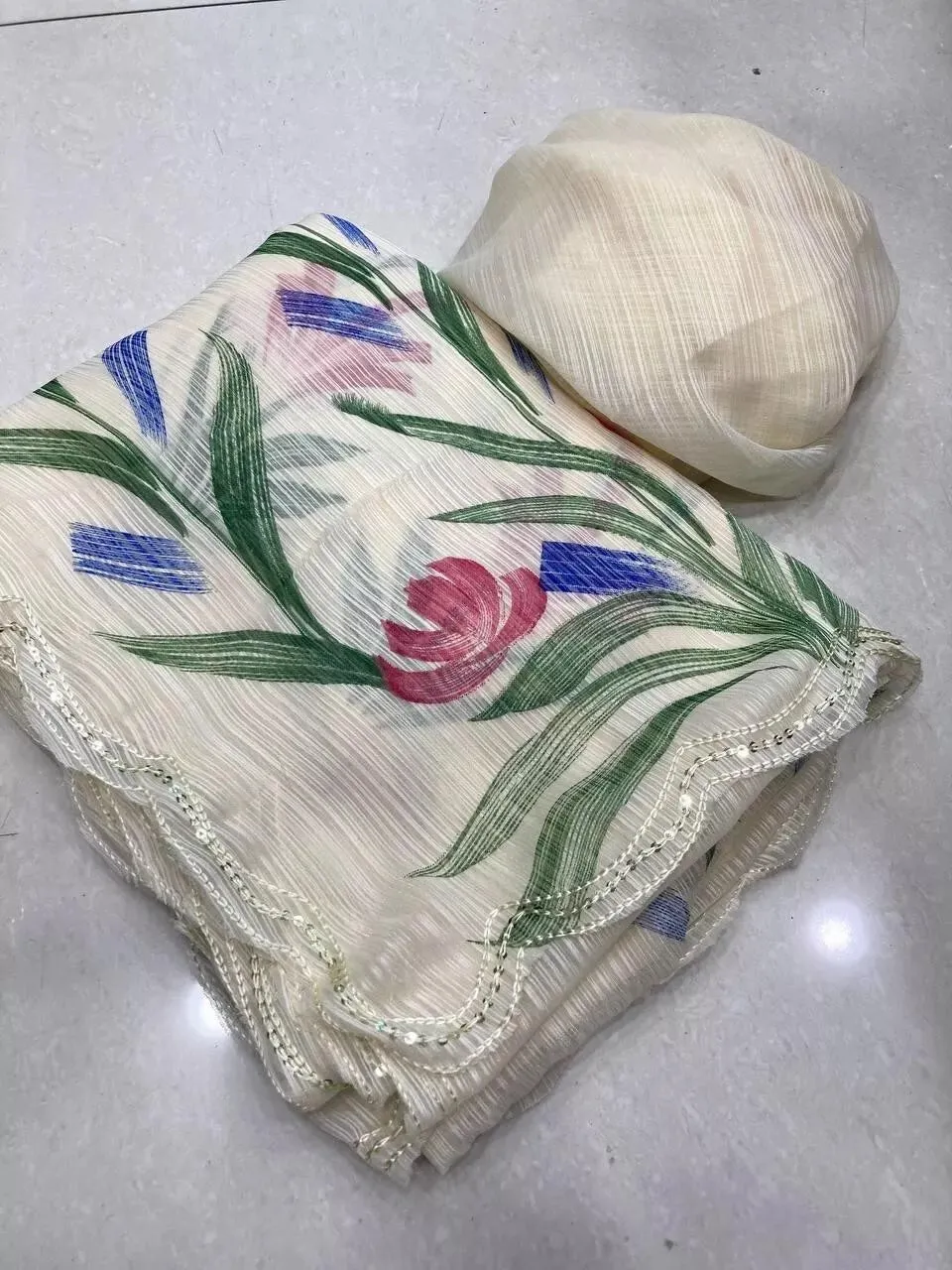 Indian Ethnic Wear Moss Chiffon Saree With Blouse, Traditional Sari