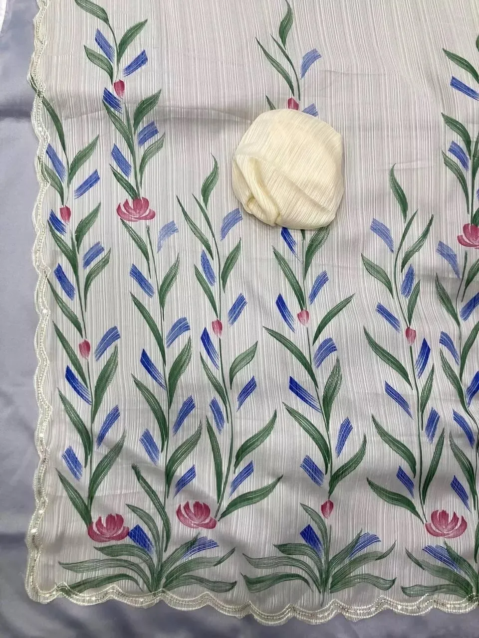 Indian Ethnic Wear Moss Chiffon Saree With Blouse, Traditional Sari