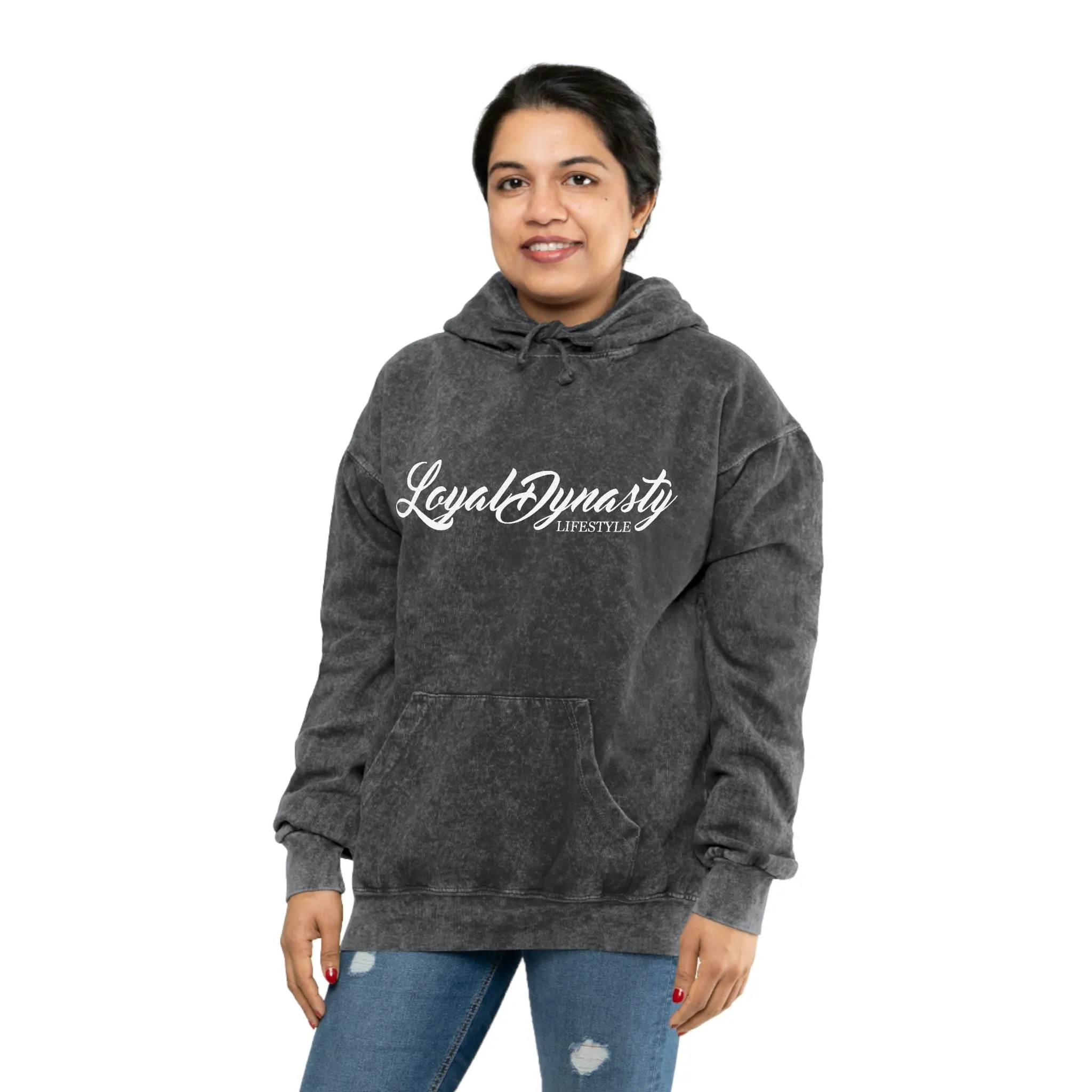 LD Script & Loyal Tribe Unisex Mineral Wash Hoodie
