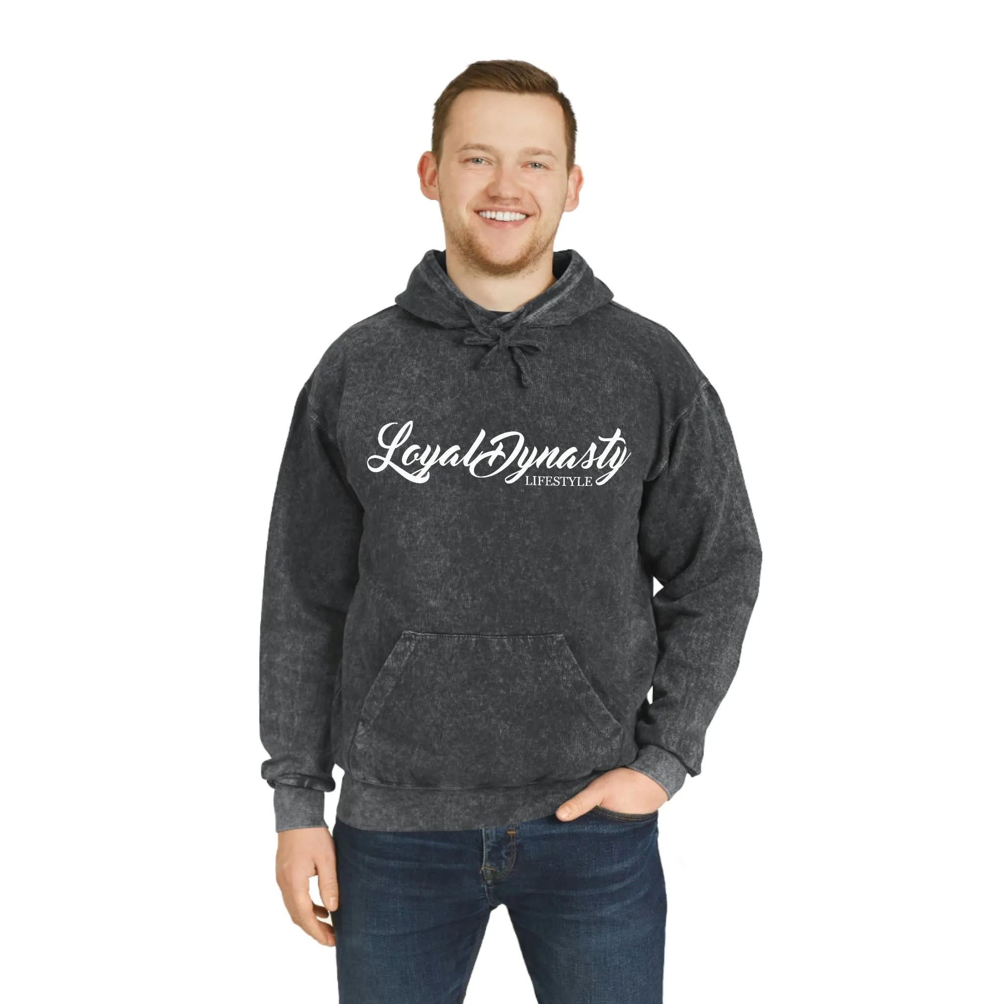 LD Script & Loyal Tribe Unisex Mineral Wash Hoodie