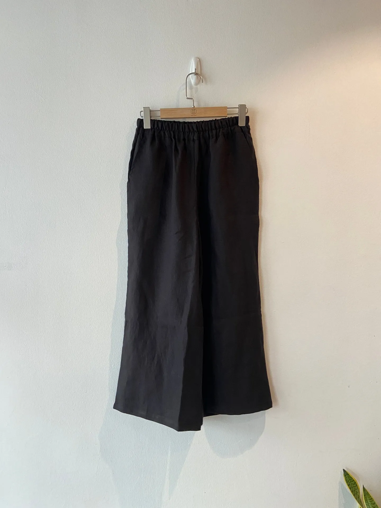 Linen Wide Leg Pants (Black)