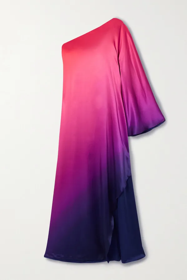 Lux Satin Printed Multi Mix Color Caftan For Women's Long Kaftan