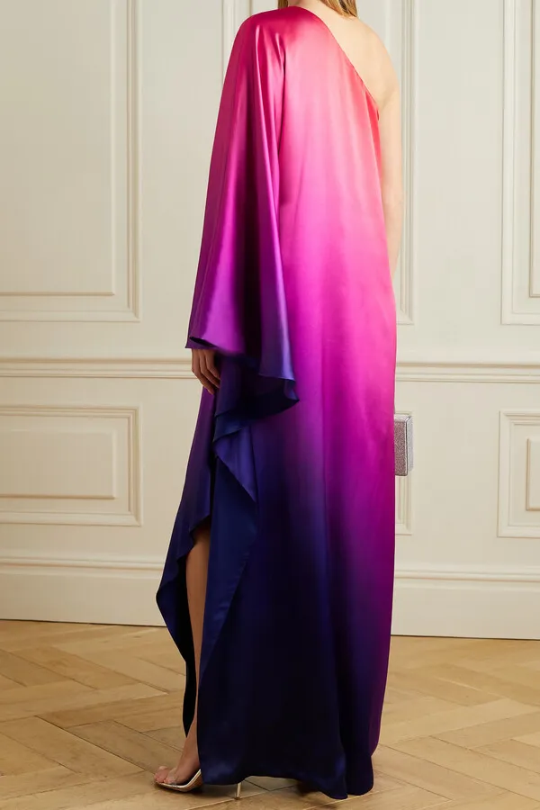 Lux Satin Printed Multi Mix Color Caftan For Women's Long Kaftan