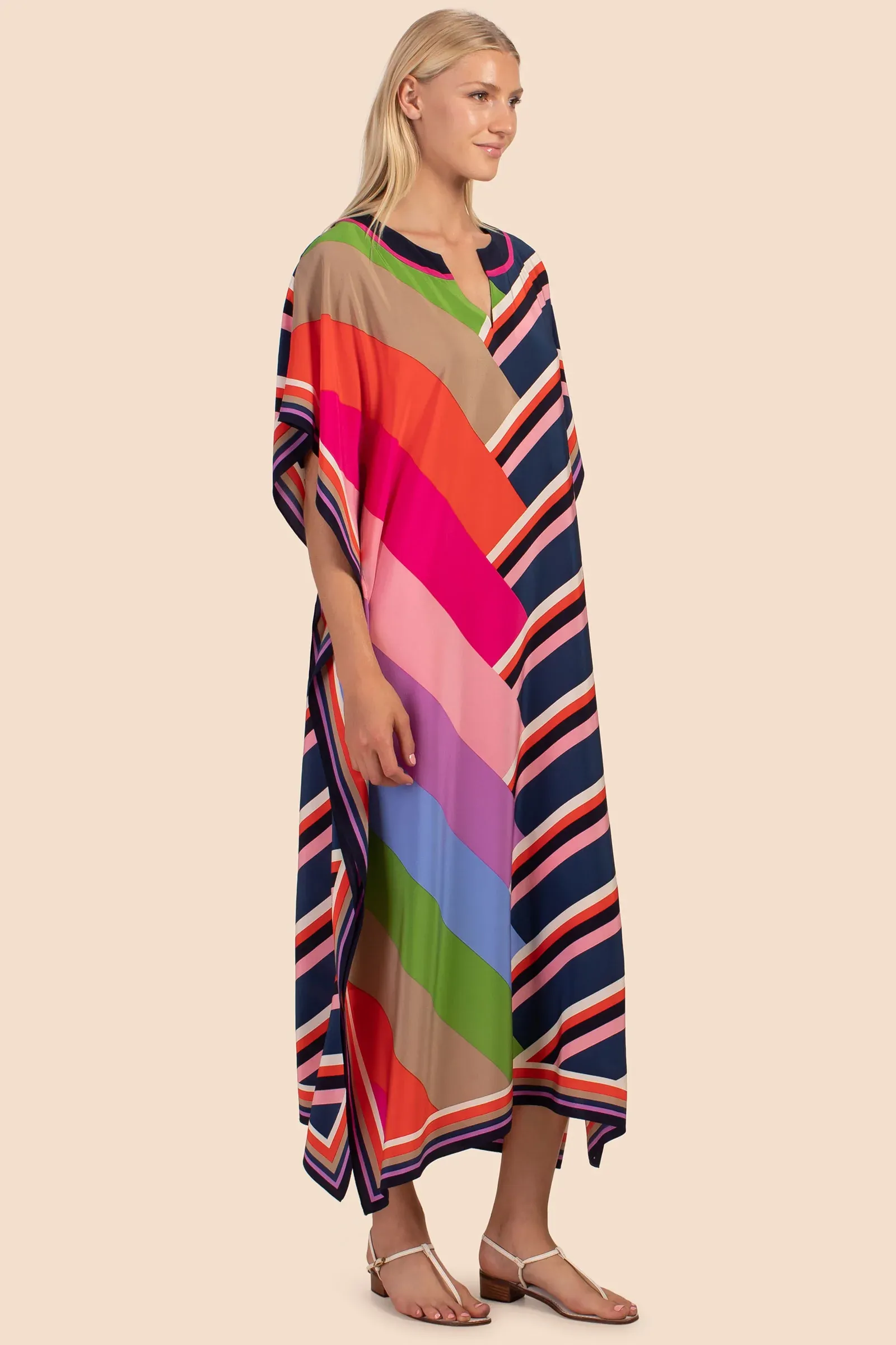 Luxury Silk Crepe Kaftan – Flowy and Elegant Maxi Dress for Women's