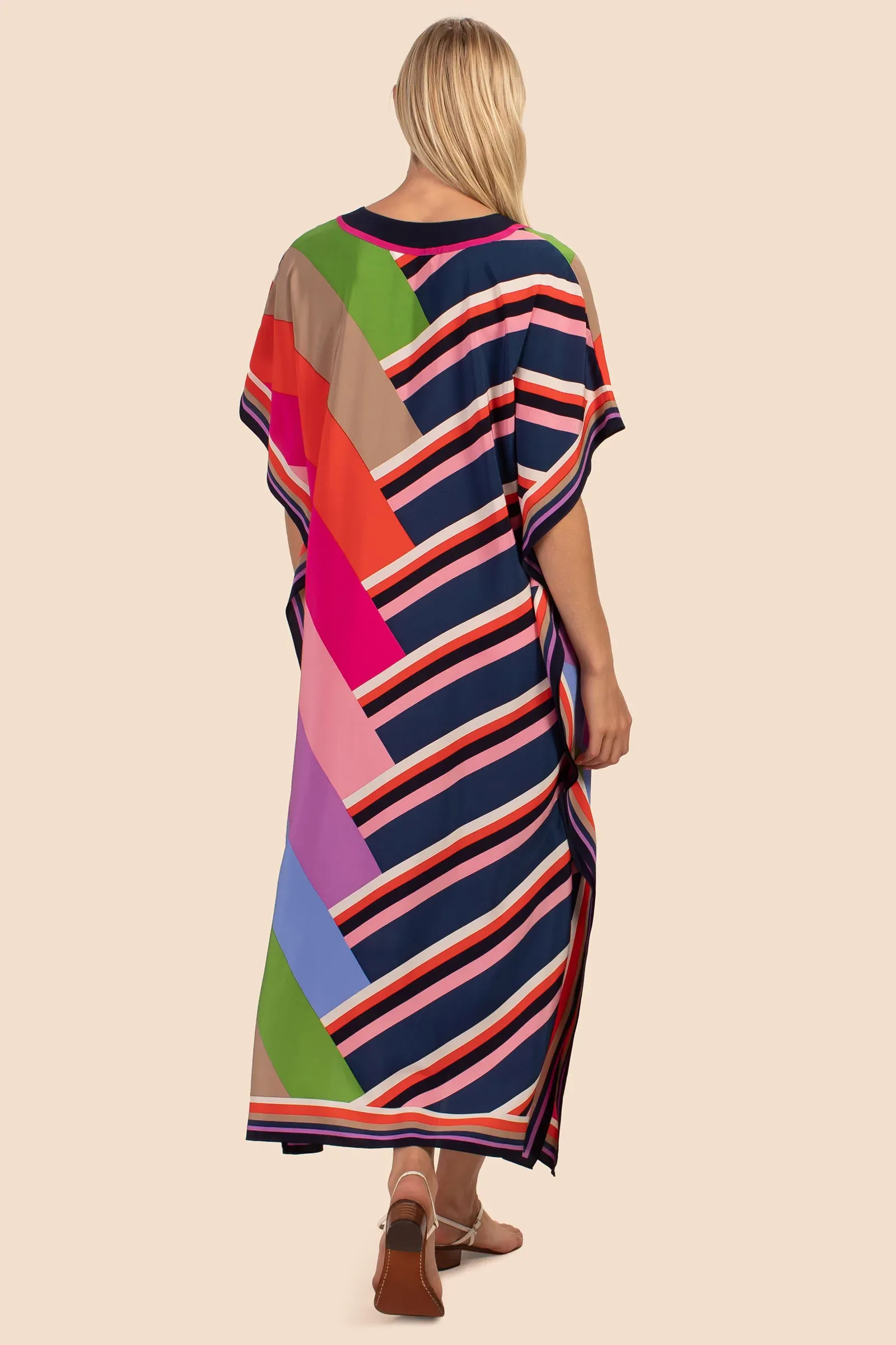 Luxury Silk Crepe Kaftan – Flowy and Elegant Maxi Dress for Women's
