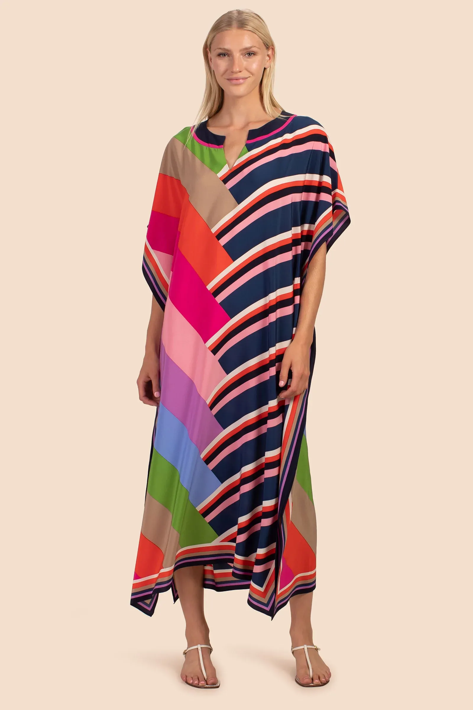 Luxury Silk Crepe Kaftan – Flowy and Elegant Maxi Dress for Women's