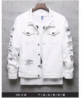Men's y2k Jeans Clothing Patches Windbreaker Denim Jacket S4732516 XL