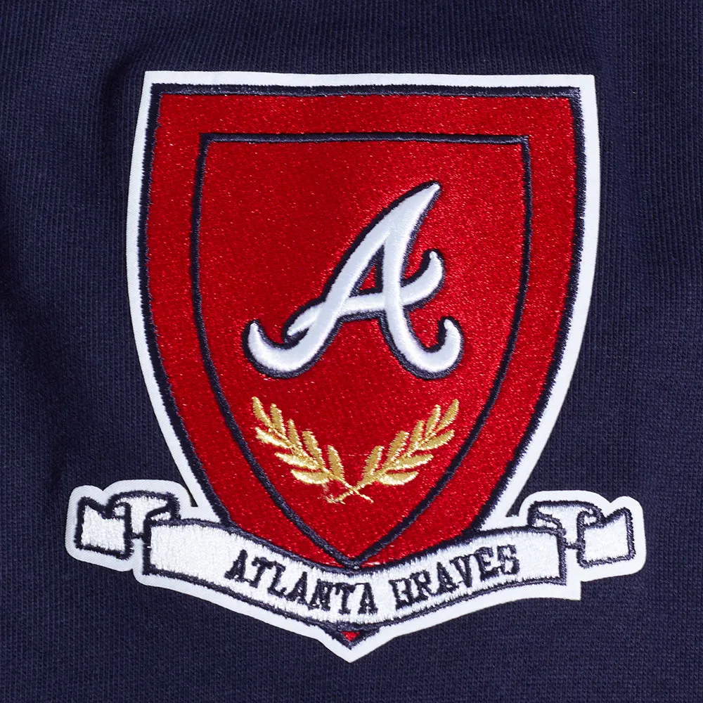 MLB ATLANTA BRAVES PRO PREP MEN'S RIB FLC CREWNECK (MIDNIGHT NAVY/RED/MIDNIGHT NAVY)