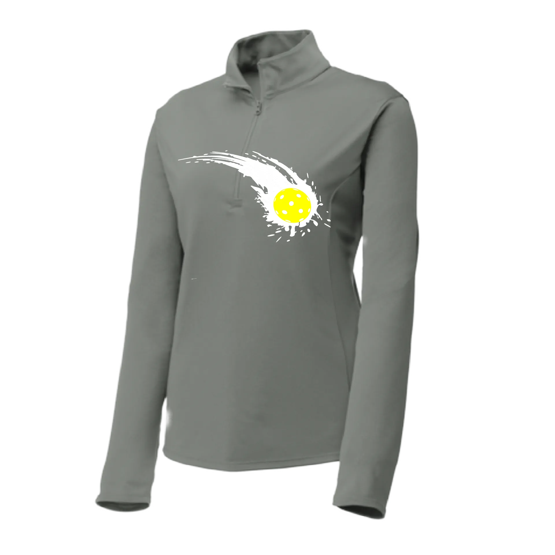 Pickleball Impact | Women's 1/4 Zip Pullover Athletic Shirt | 100% Polyester