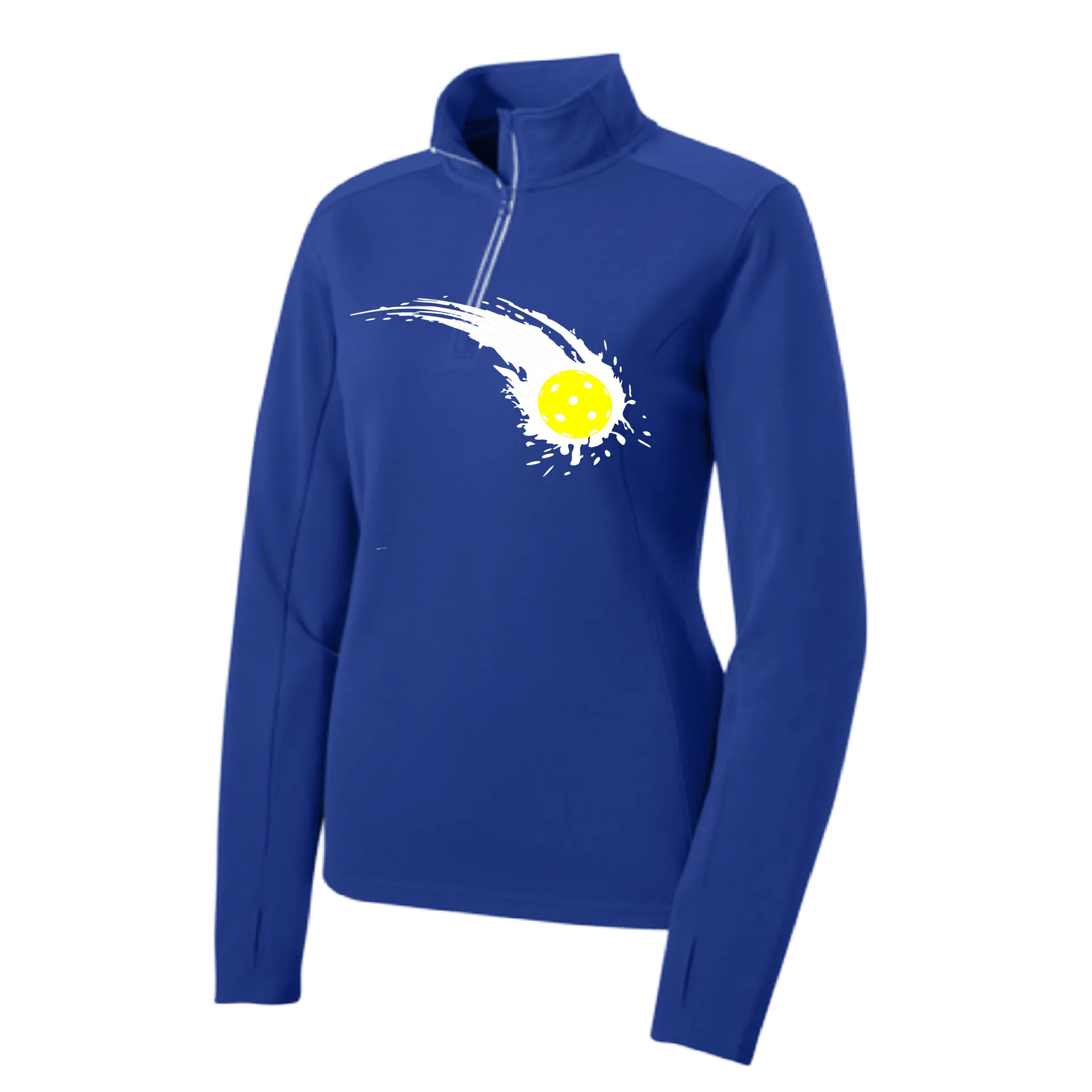Pickleball Impact | Women's 1/4 Zip Pullover Athletic Shirt | 100% Polyester