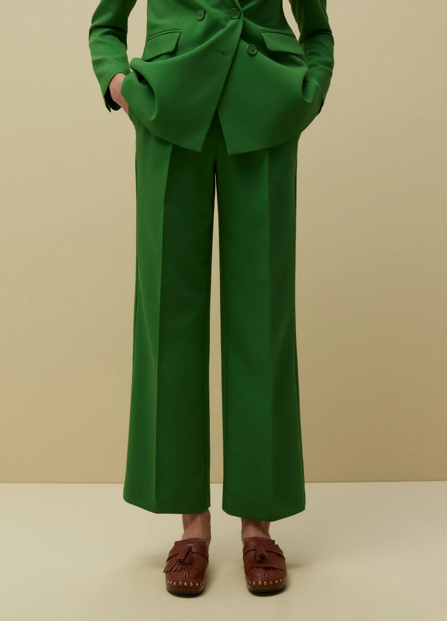 PIOMBO wide-leg trousers with inverted pleats