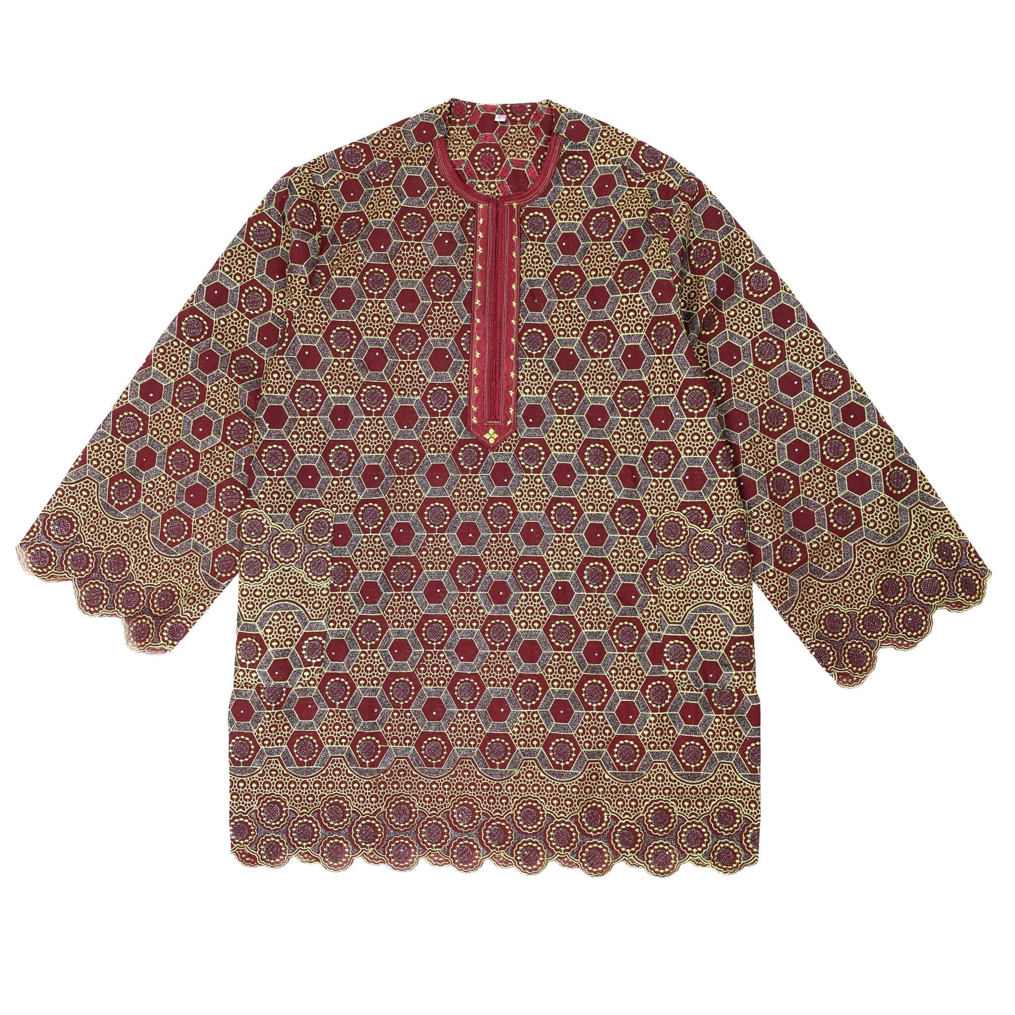 Red Lace Agbada Set