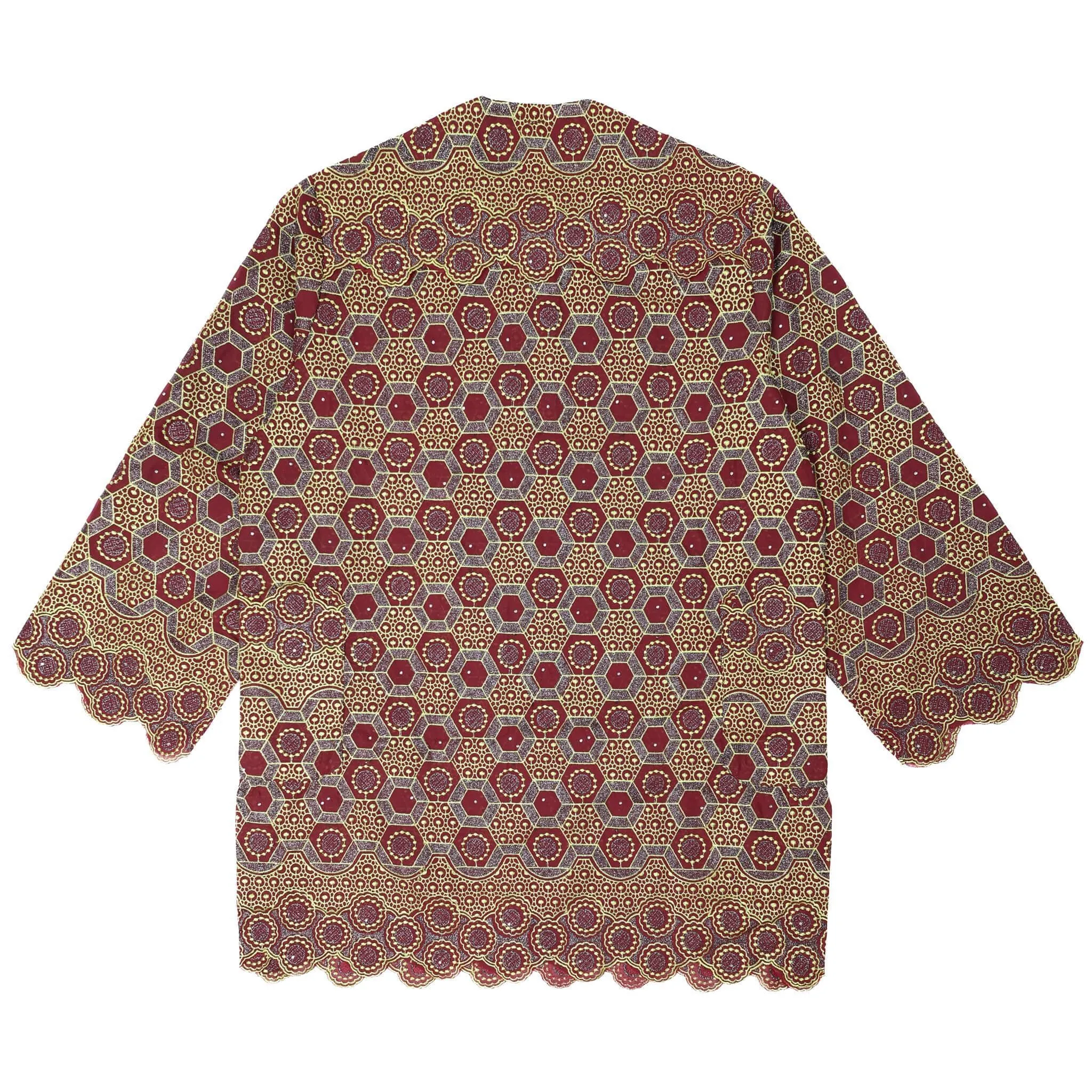 Red Lace Agbada Set