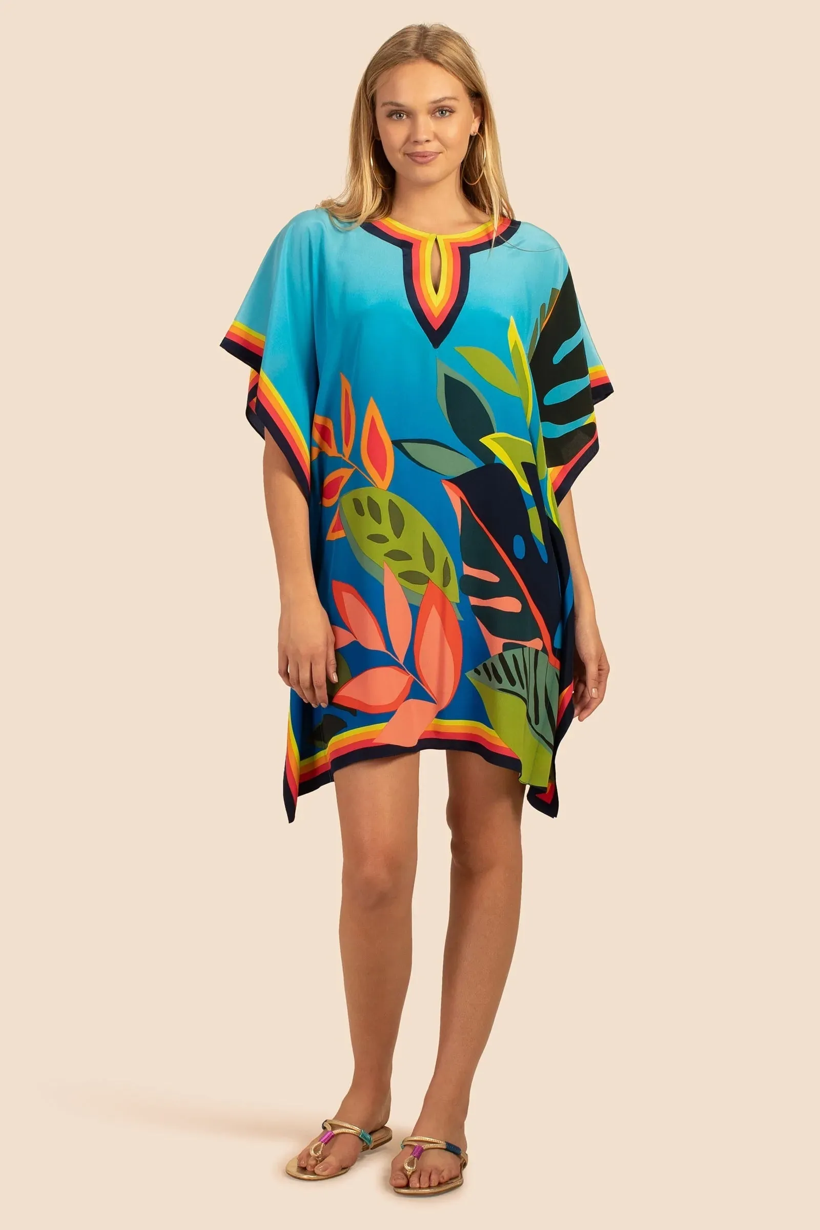 Silk Crepe Printed For Women's Short Kaftan
