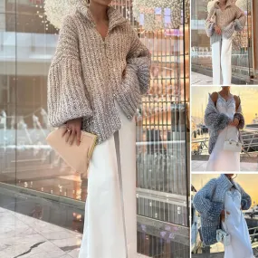 Single Color Sequin Knitted Sweater Jacket