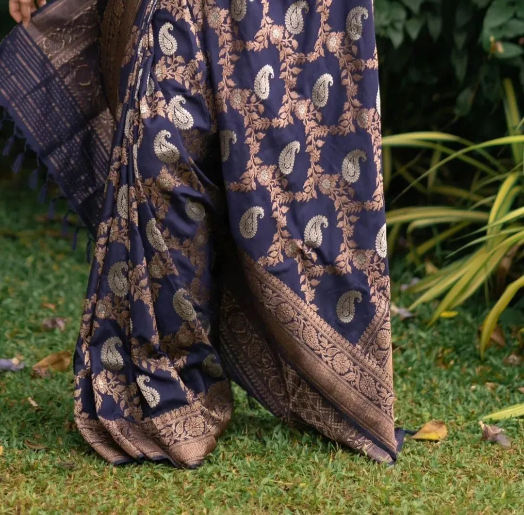 Soft Lichi Silk Sari, Wedding Party Wear Saree With Blouse