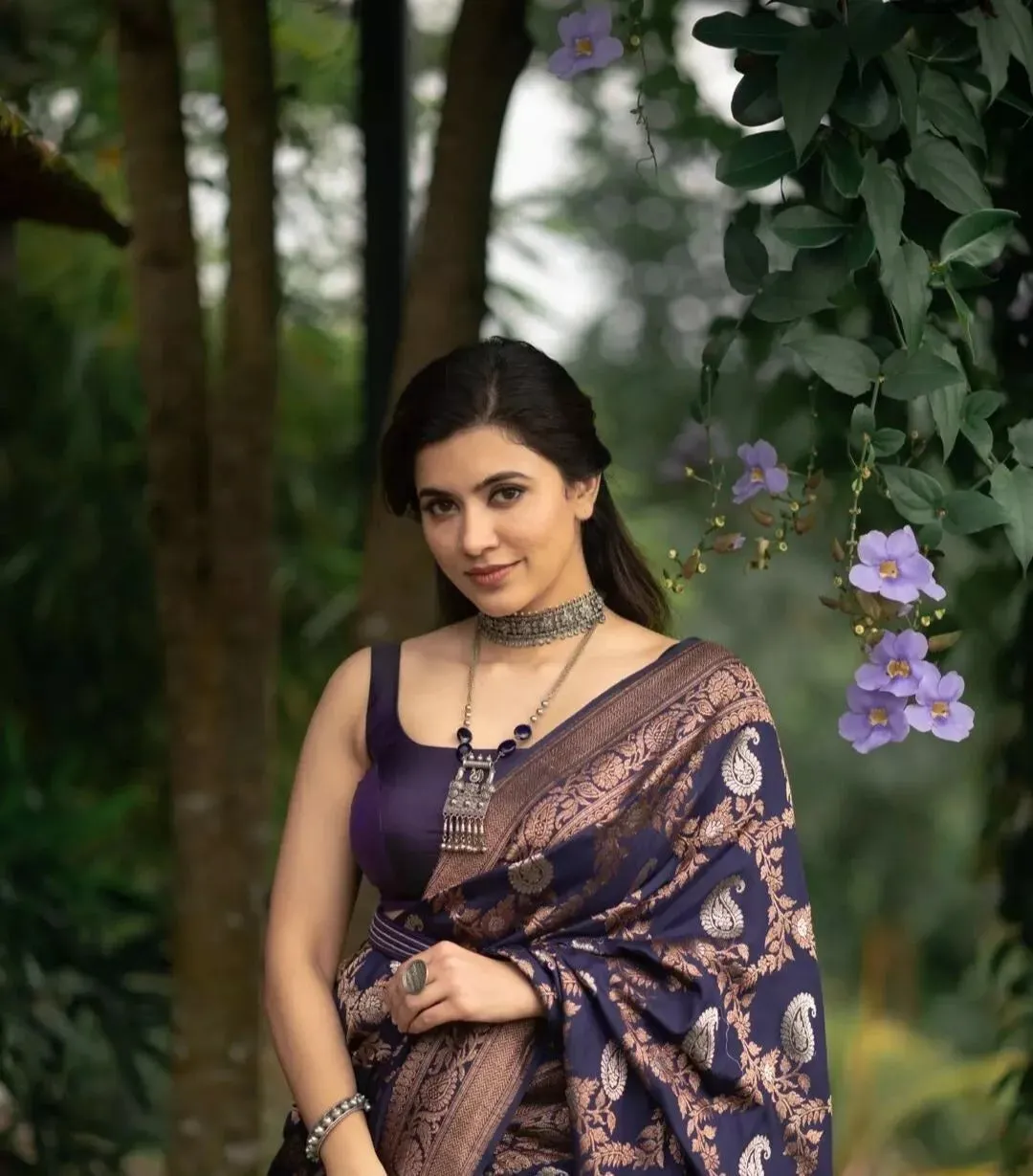 Soft Lichi Silk Sari, Wedding Party Wear Saree With Blouse