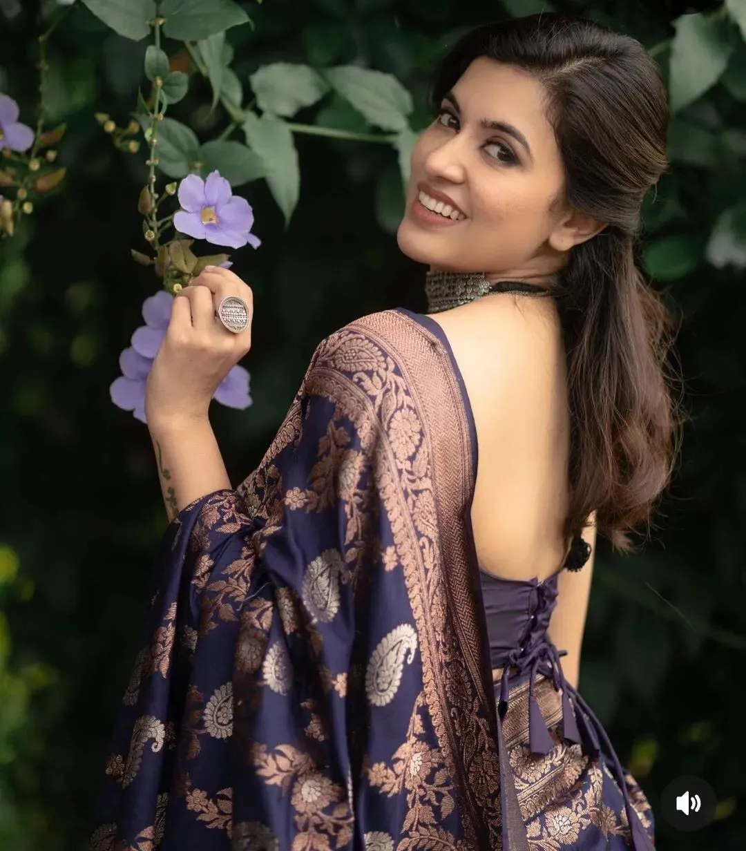 Soft Lichi Silk Sari, Wedding Party Wear Saree With Blouse