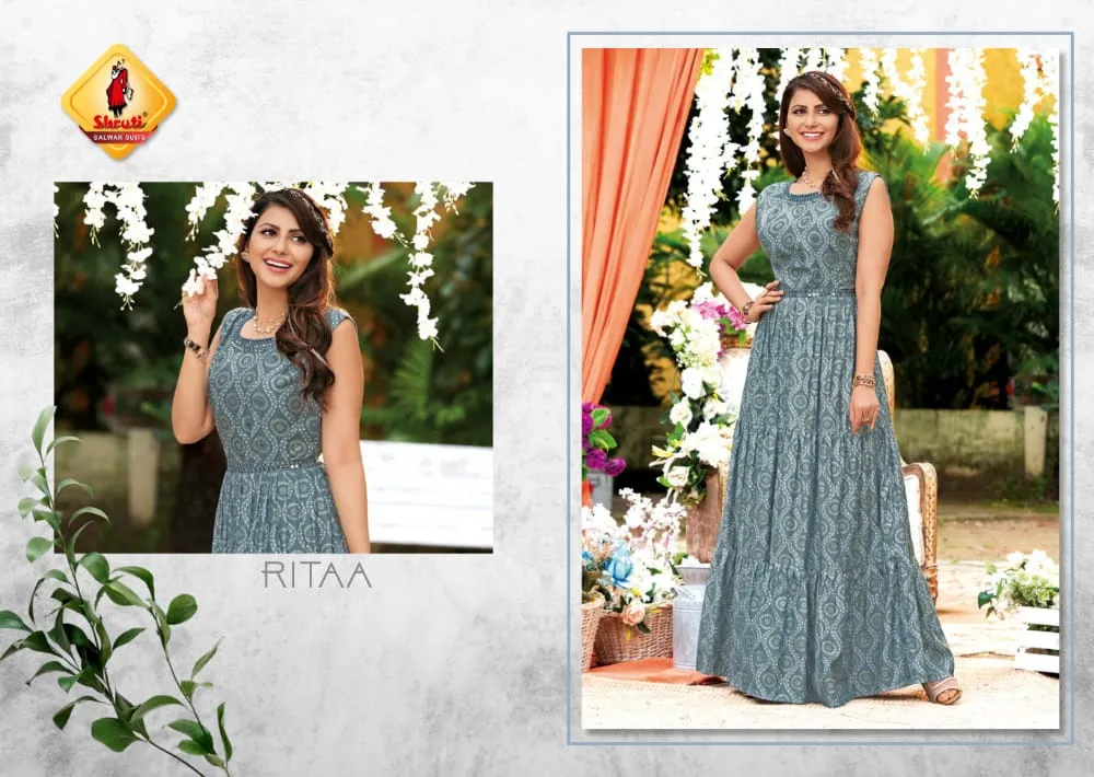 Spark Trendy Elegance Printed Full Flared long Kurtis