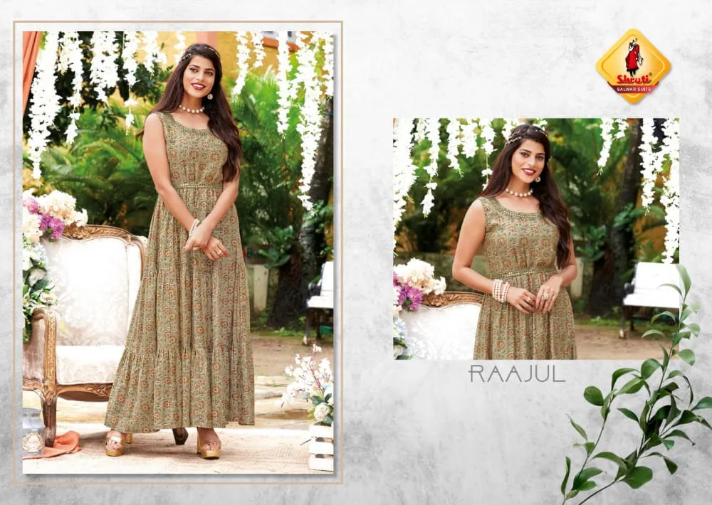 Spark Trendy Elegance Printed Full Flared long Kurtis