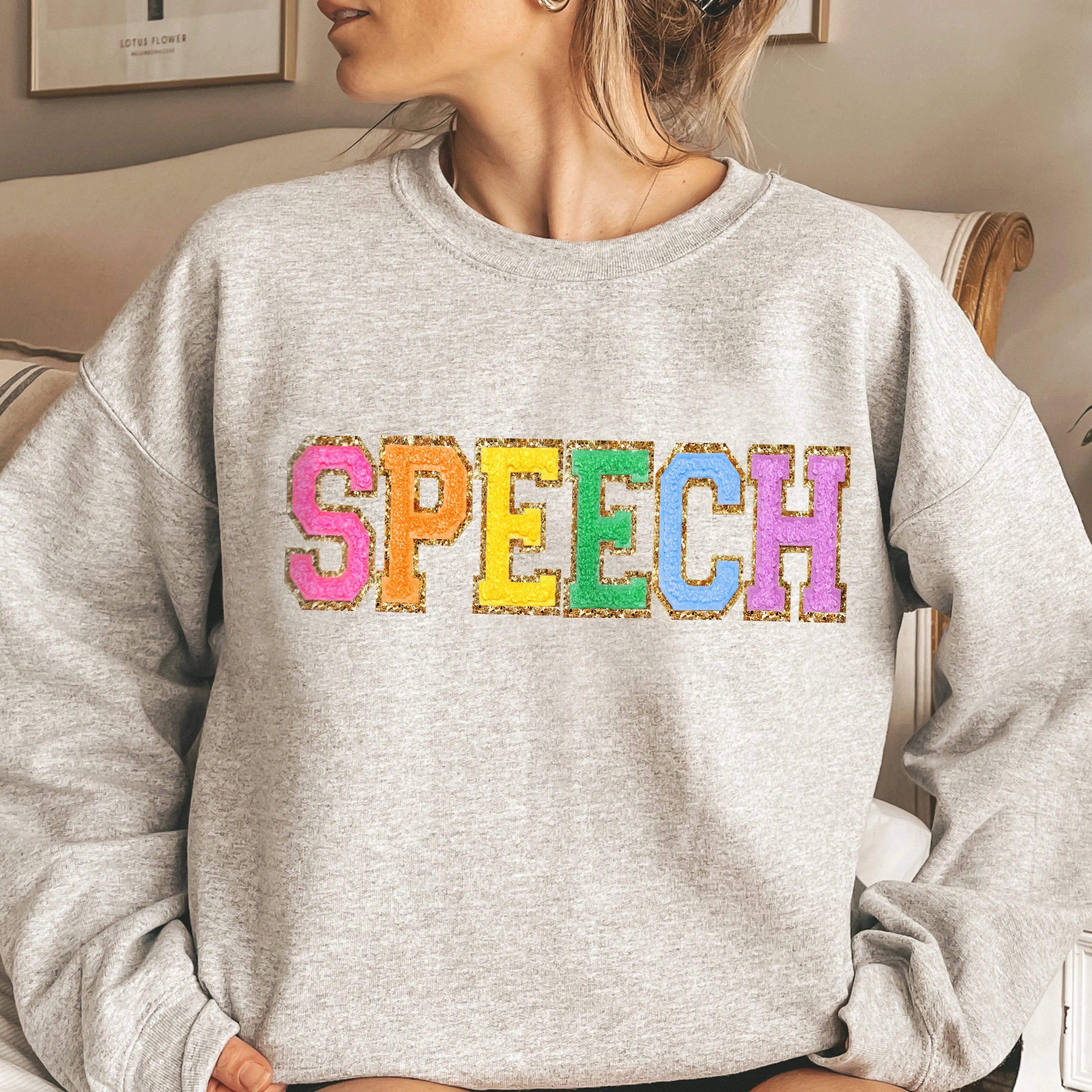 SPEECH Letter Patch Sweatshirt