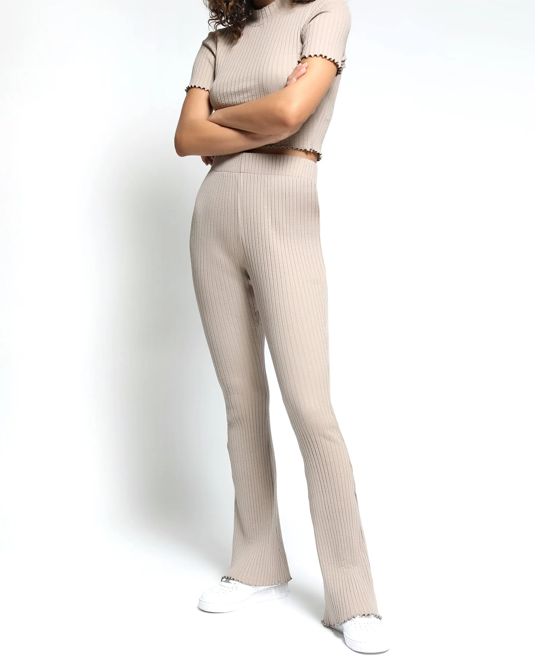 Sunnyside Lounge Rib Wide Leg Pants