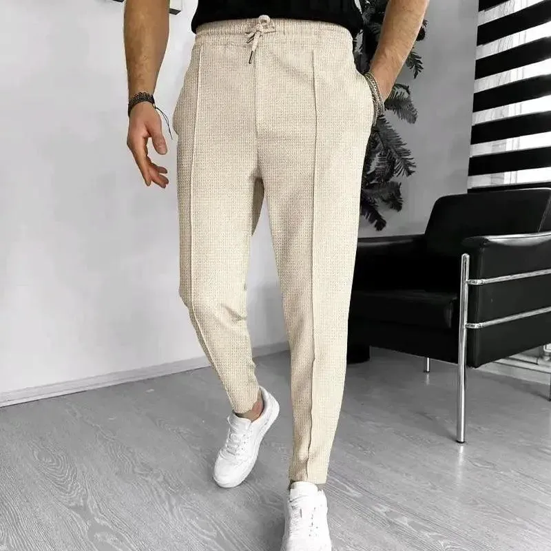 Vera | Textured Slim-Fit Drawstring Trousers