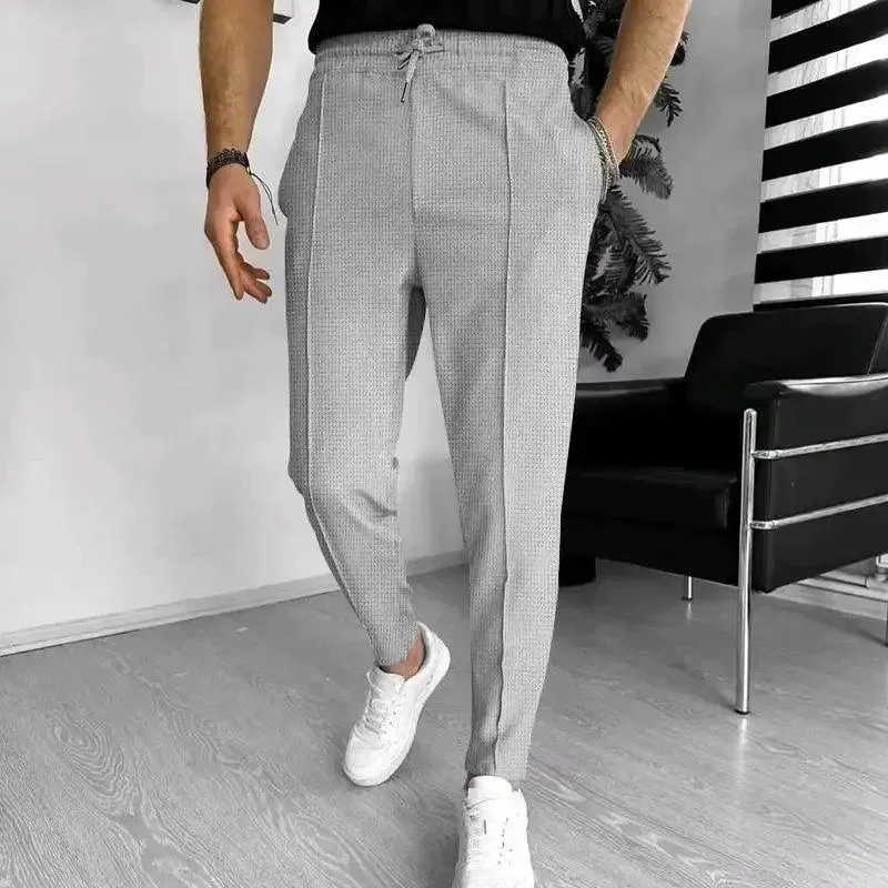 Vera | Textured Slim-Fit Drawstring Trousers