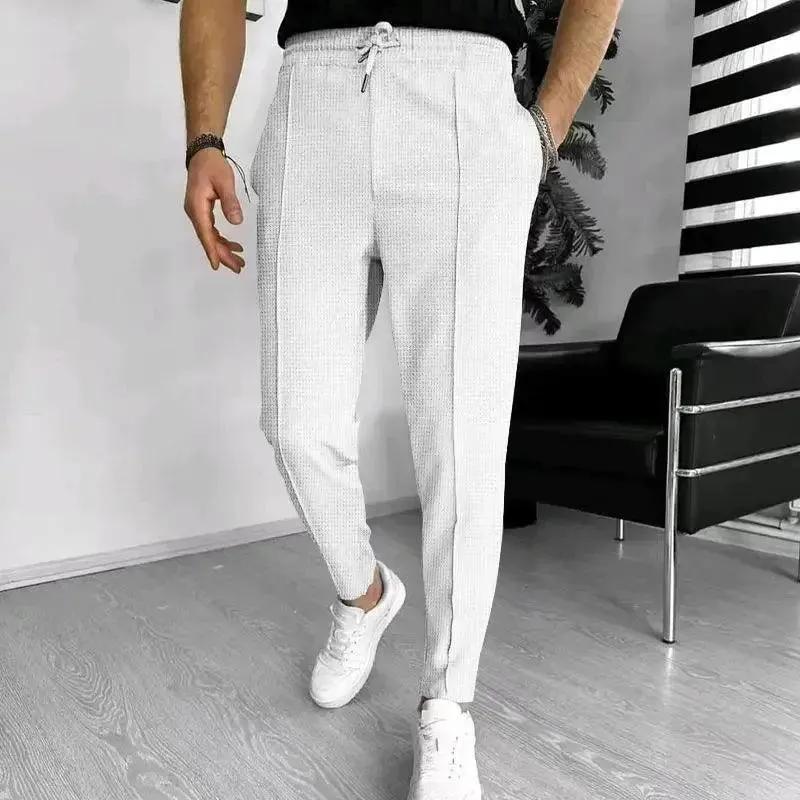 Vera | Textured Slim-Fit Drawstring Trousers