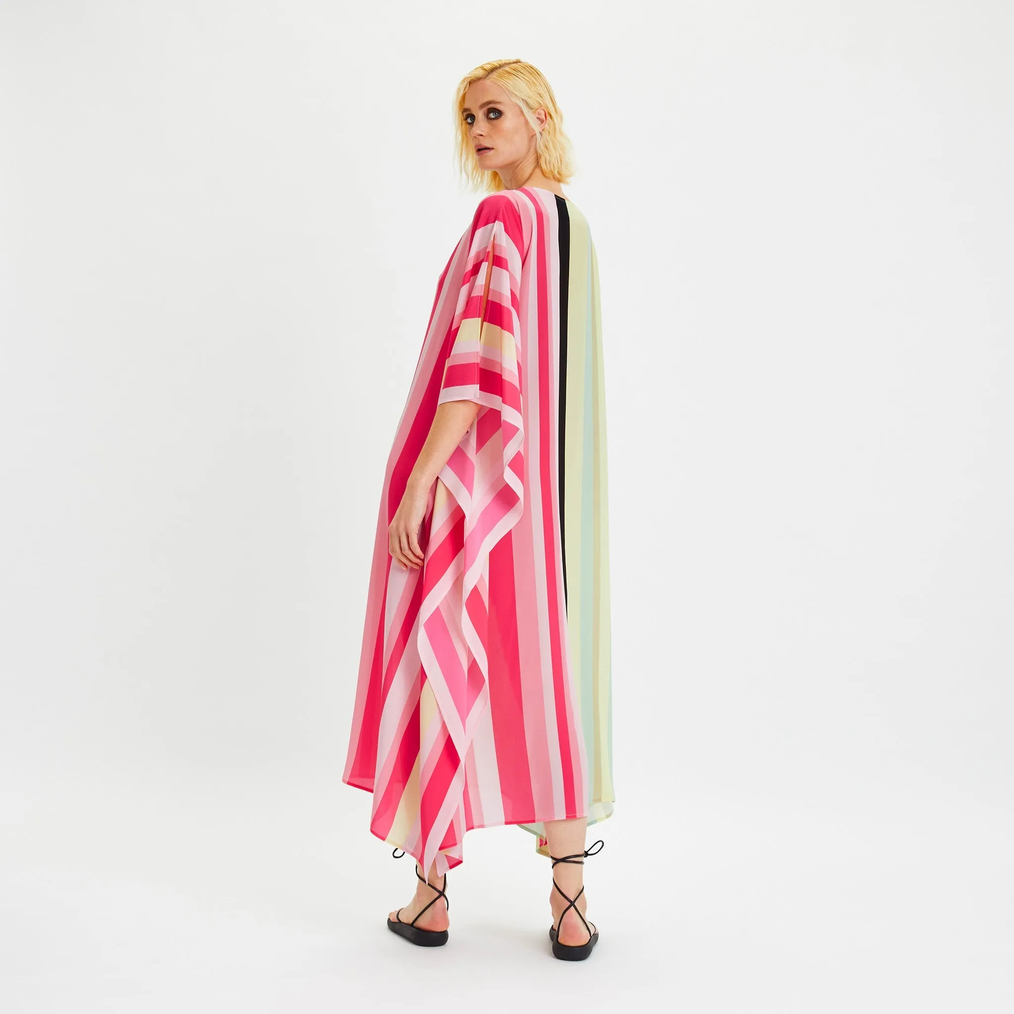 Women's Printed Silk Crepe Long Kaftan For Women's