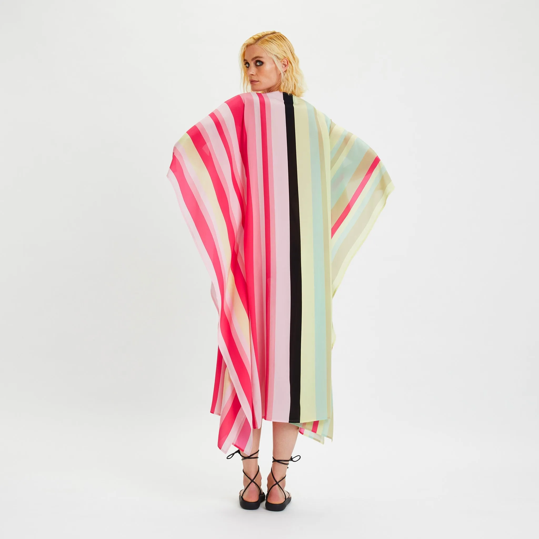 Women's Printed Silk Crepe Long Kaftan For Women's