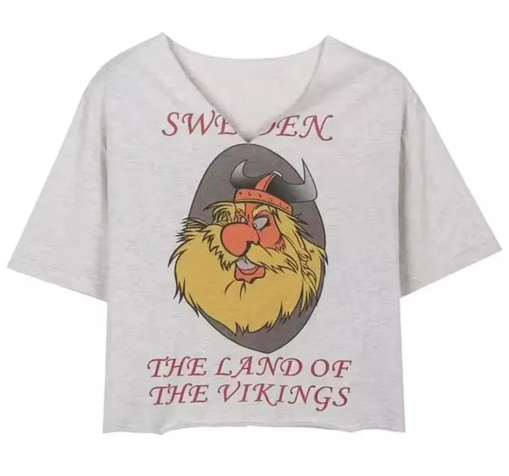 Women's Vintage V-Neck Short Sleeve T-Shirt  408642